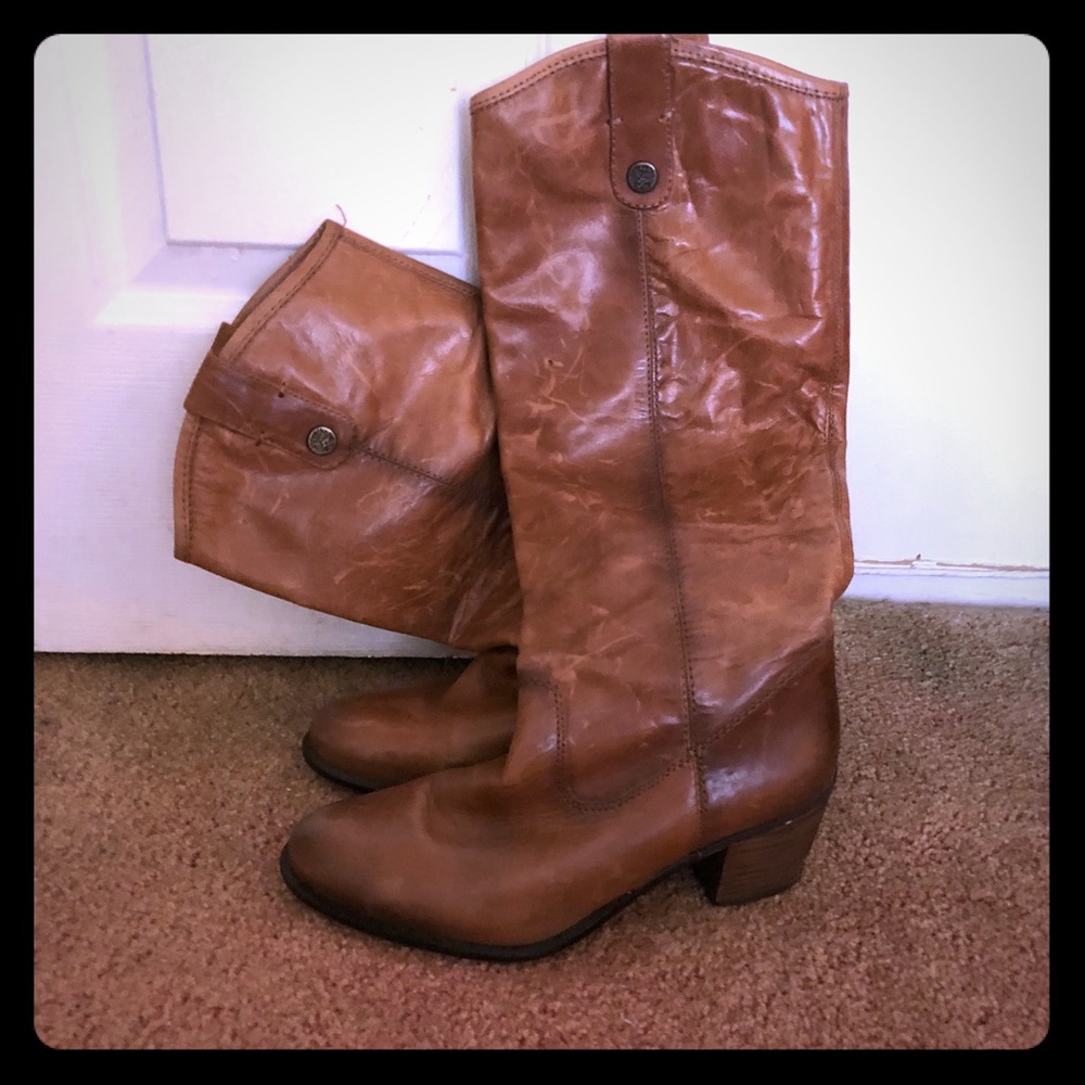 Vince Camuto Brown Leather Calf Boots